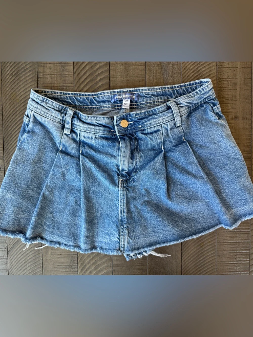Urban Outfitters Mia Pleated Denim Mini Skort Women’s Size 29